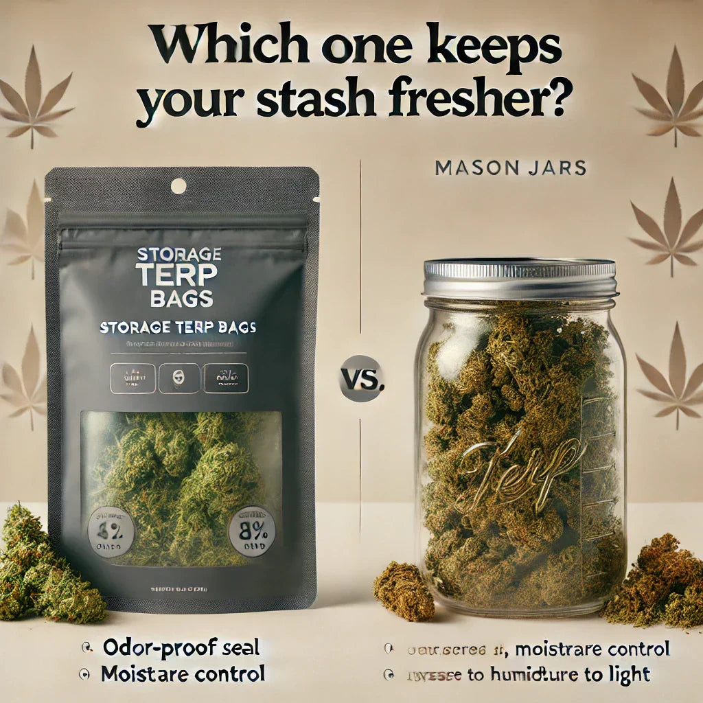 Storage Terp Bags or Mason Jars for Curing and Storing
