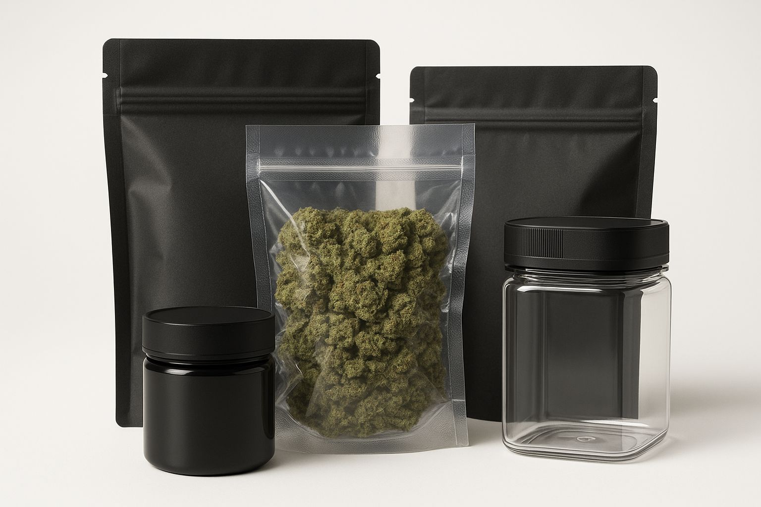 Custom mylar bags and cannabis packaging jars for secure storage
