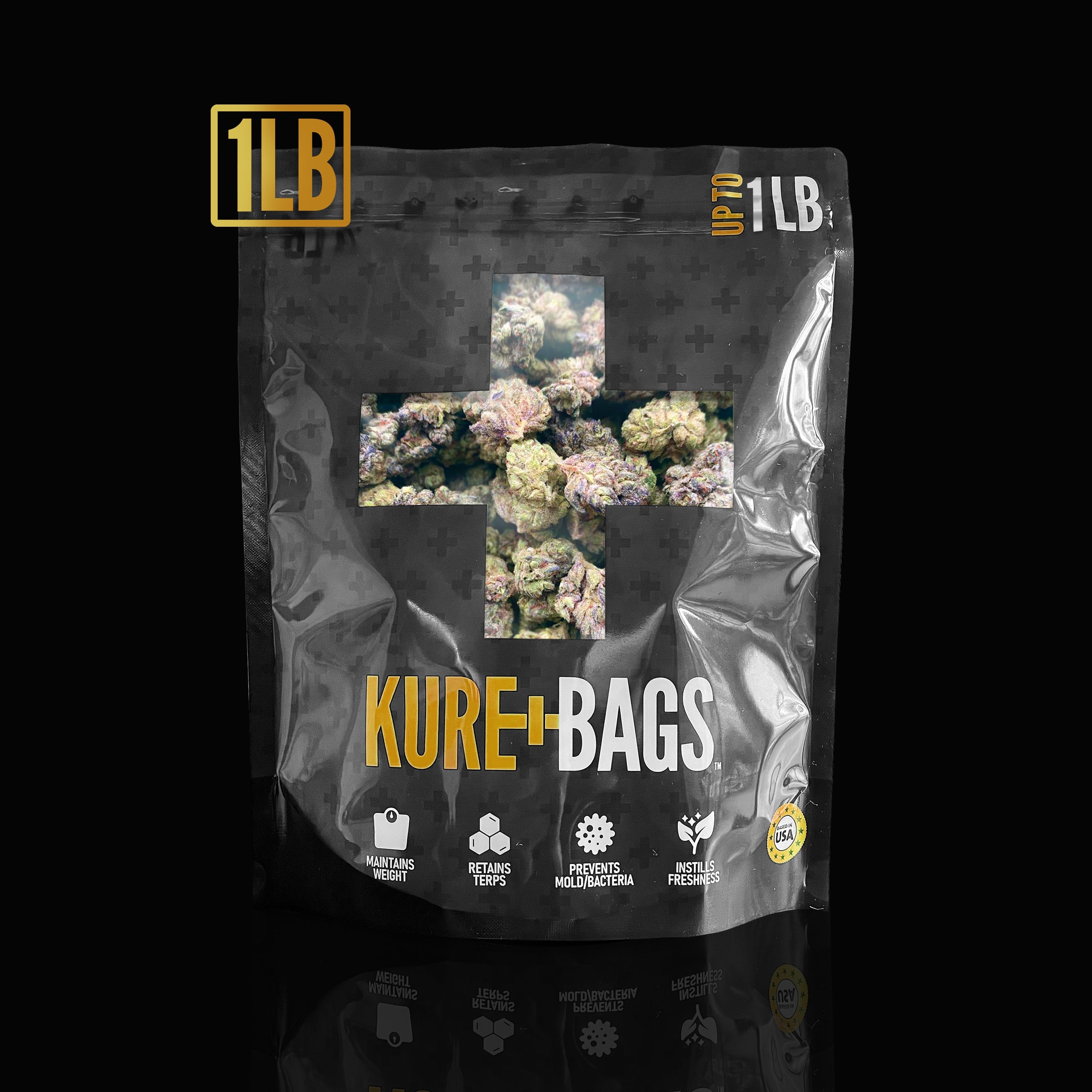 WHOLESALE – 1LB SMELL PROOF WEED BAGS – KURE BAGS – FREE SHIPPING