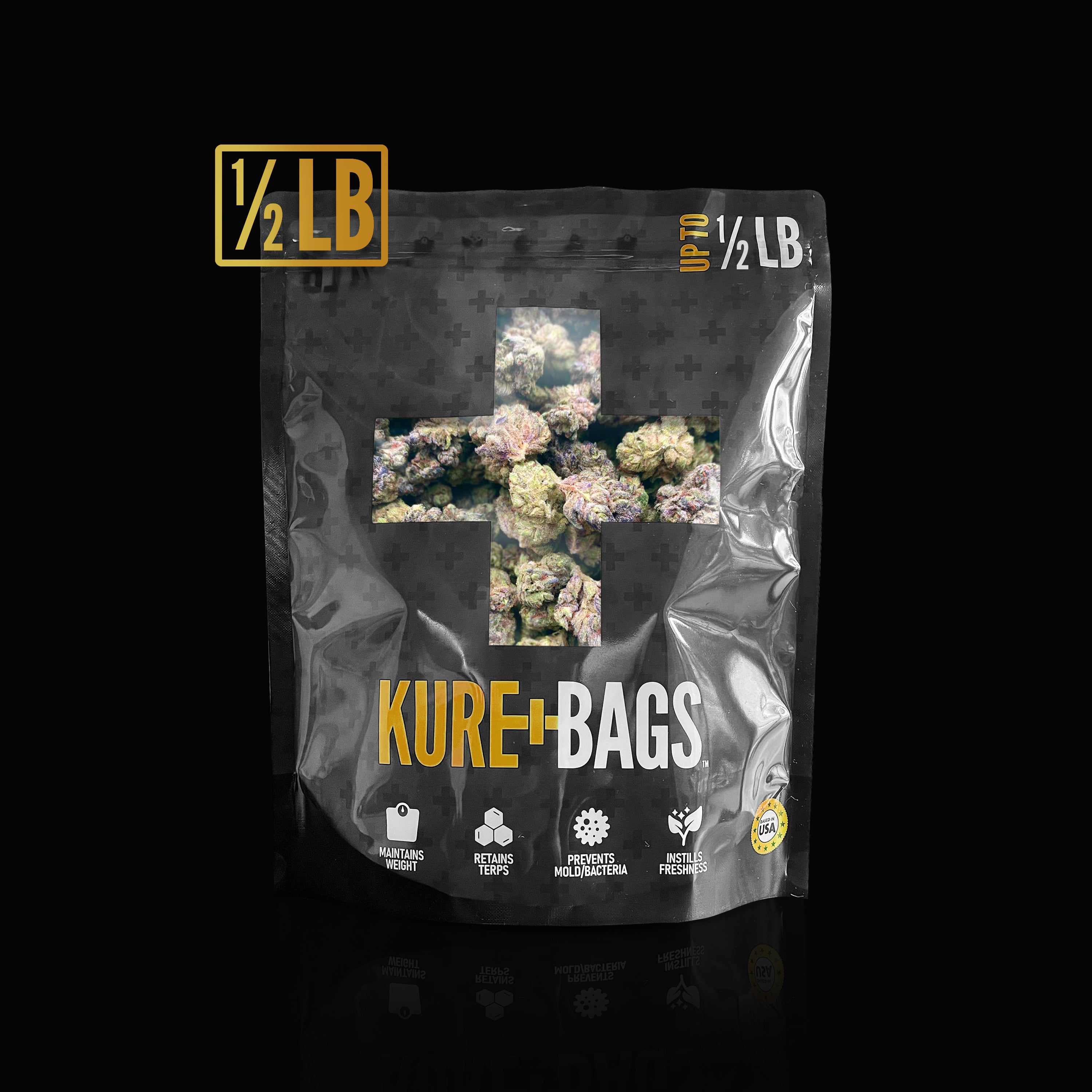 WHOLESALE – 1/2LB SMELL PROOF WEED BAGS – KURE BAGS – FREE SHIPPING