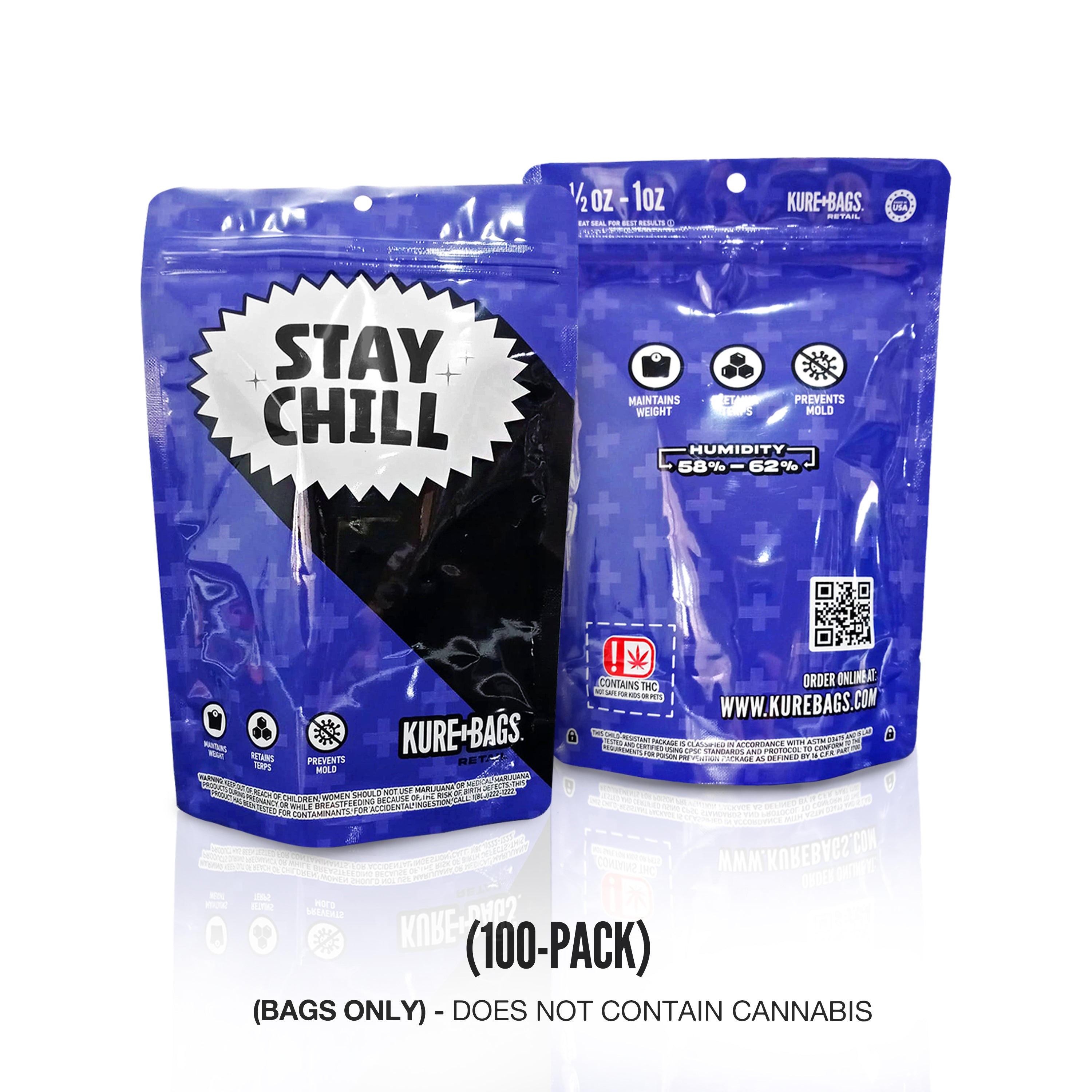 RETAIL BAGS - STAY CHILL SERIES - (1/2oz-1oz) - (Case of 100)