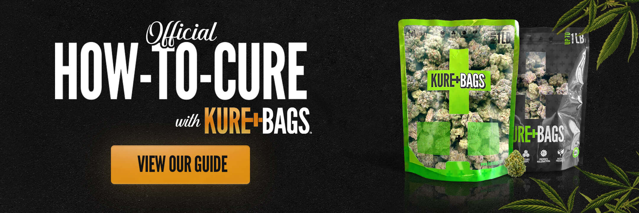 Kure Bags smell proof curing bags filled with cannabis buds – official how-to-cure guide for long-lasting freshness.