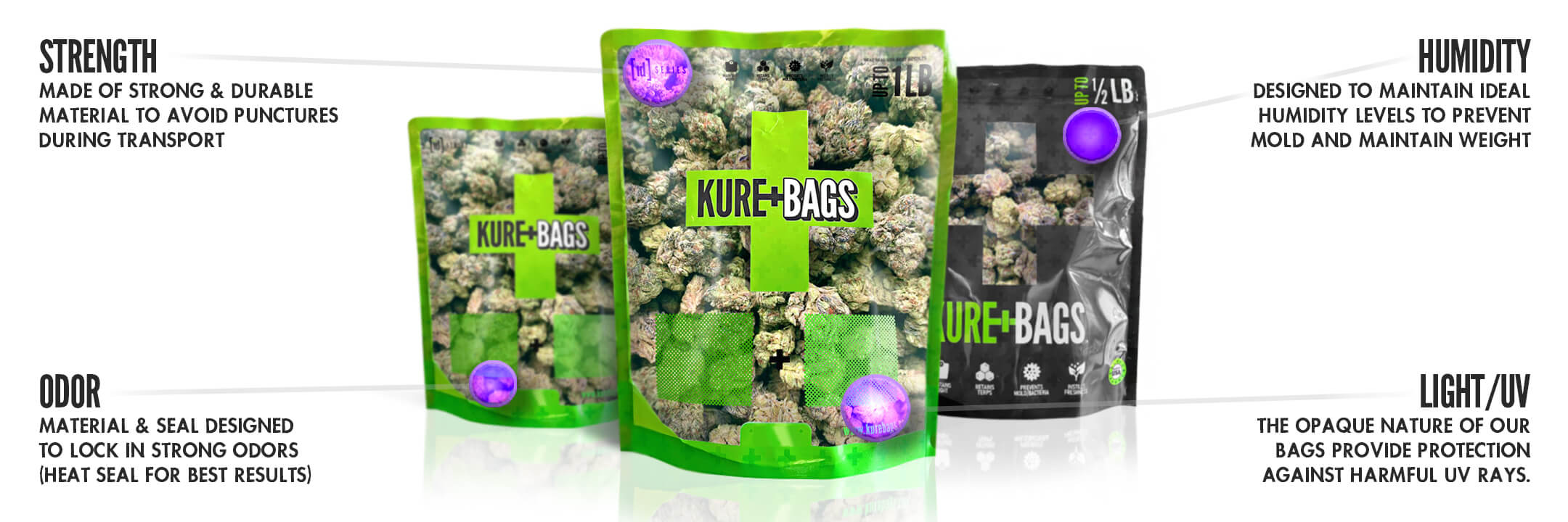 Kure custom bags with logo, maintains freshness and quality.