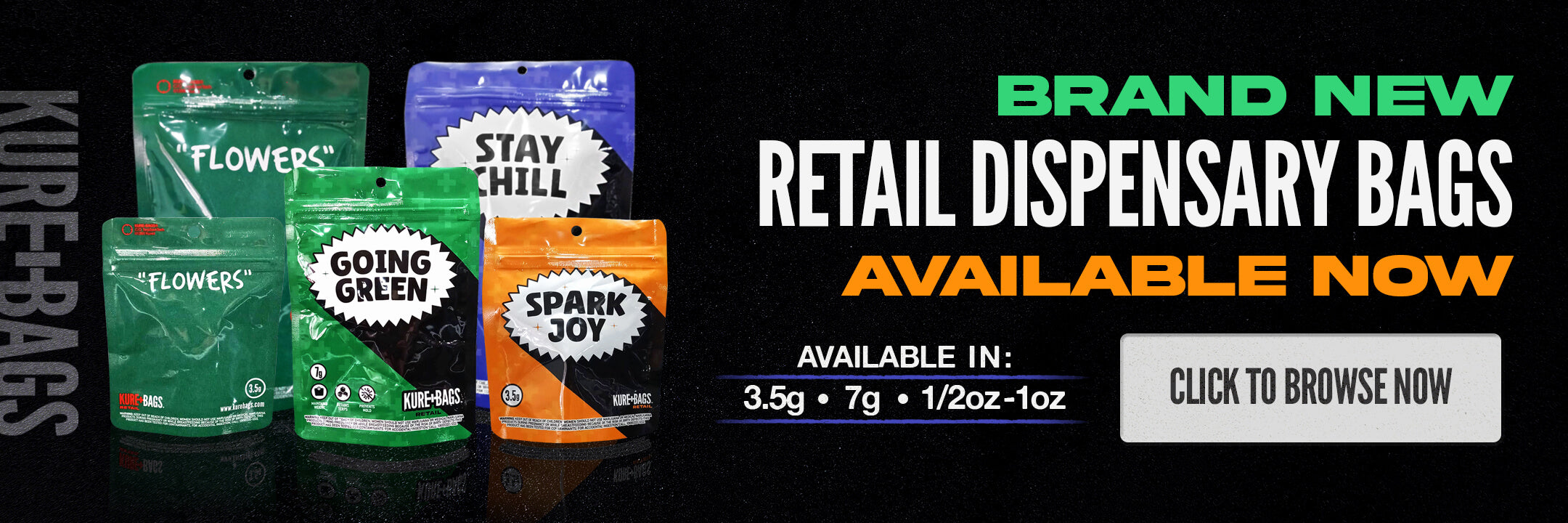 Kure Bags Retail Banner Desktop Display for Packaging Bags