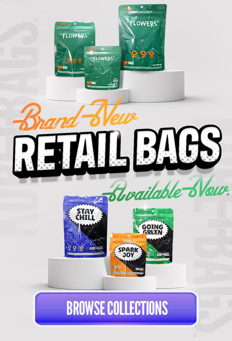 Kure Bags Retail Mobile Banner for Weed Storage Bags