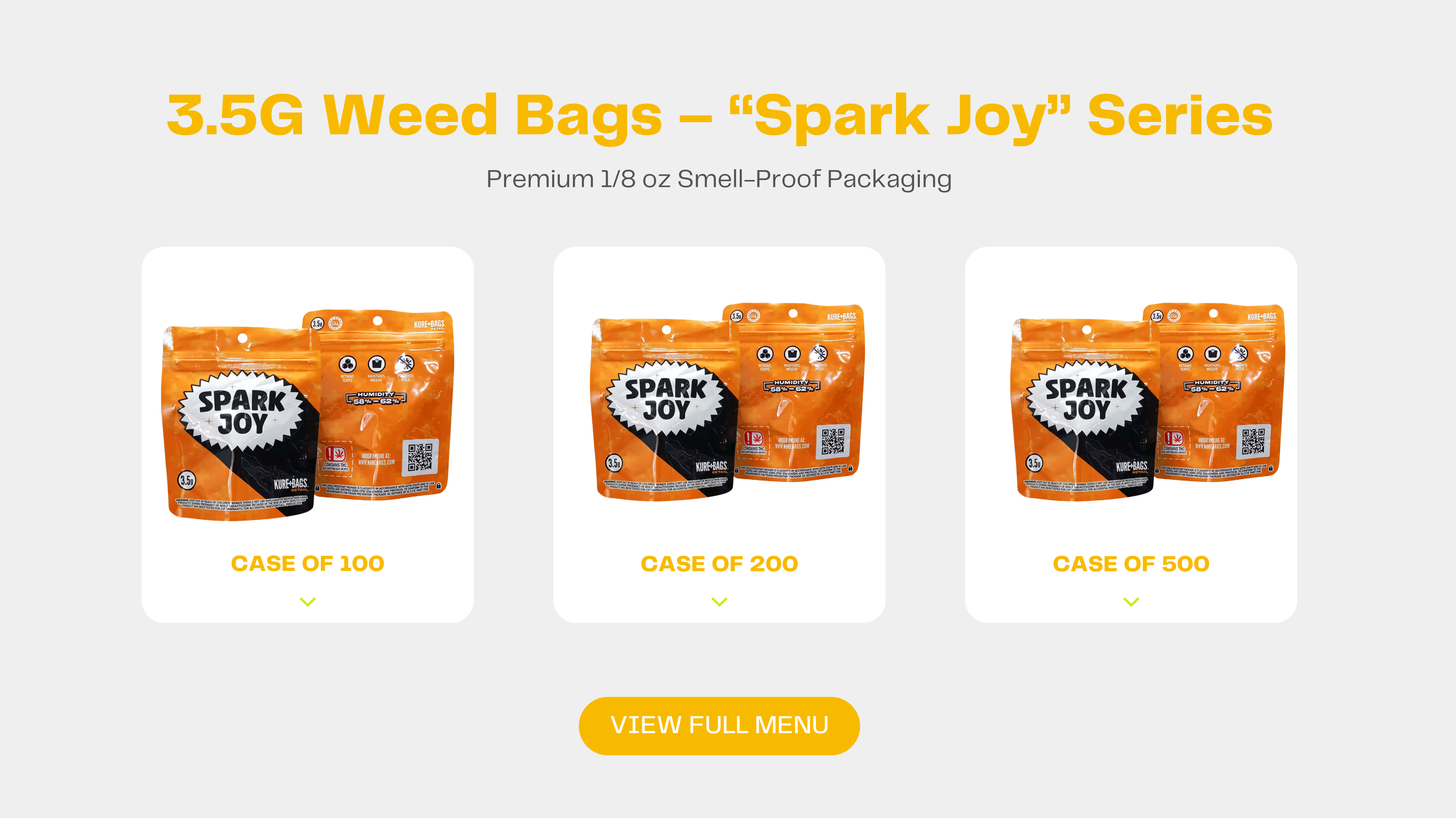 3.5G Weed Bags – “Spark Joy” Series | Premium 1/8 oz Smell-Proof Packaging