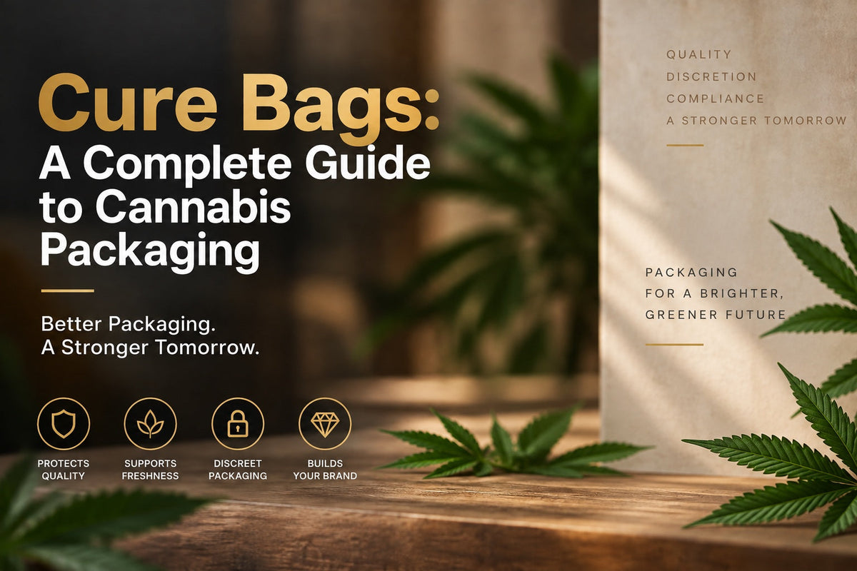 Cure Bags: A Complete Guide to Cannabis Packaging blog header, covering curing bag options for cannabis storage