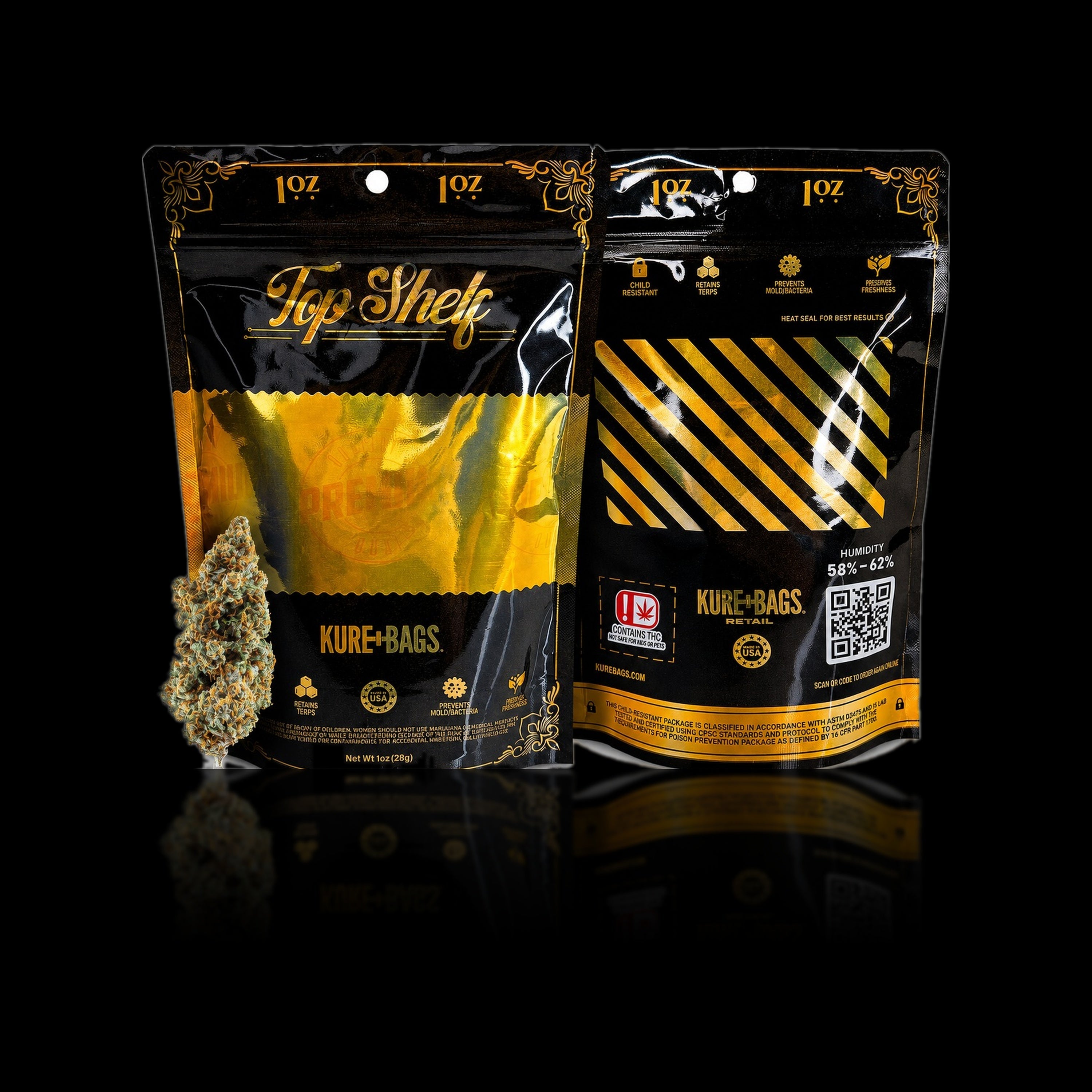 PREMIUM FLOWER WEED BAGS - 1OZ - TOP SHELF SERIES