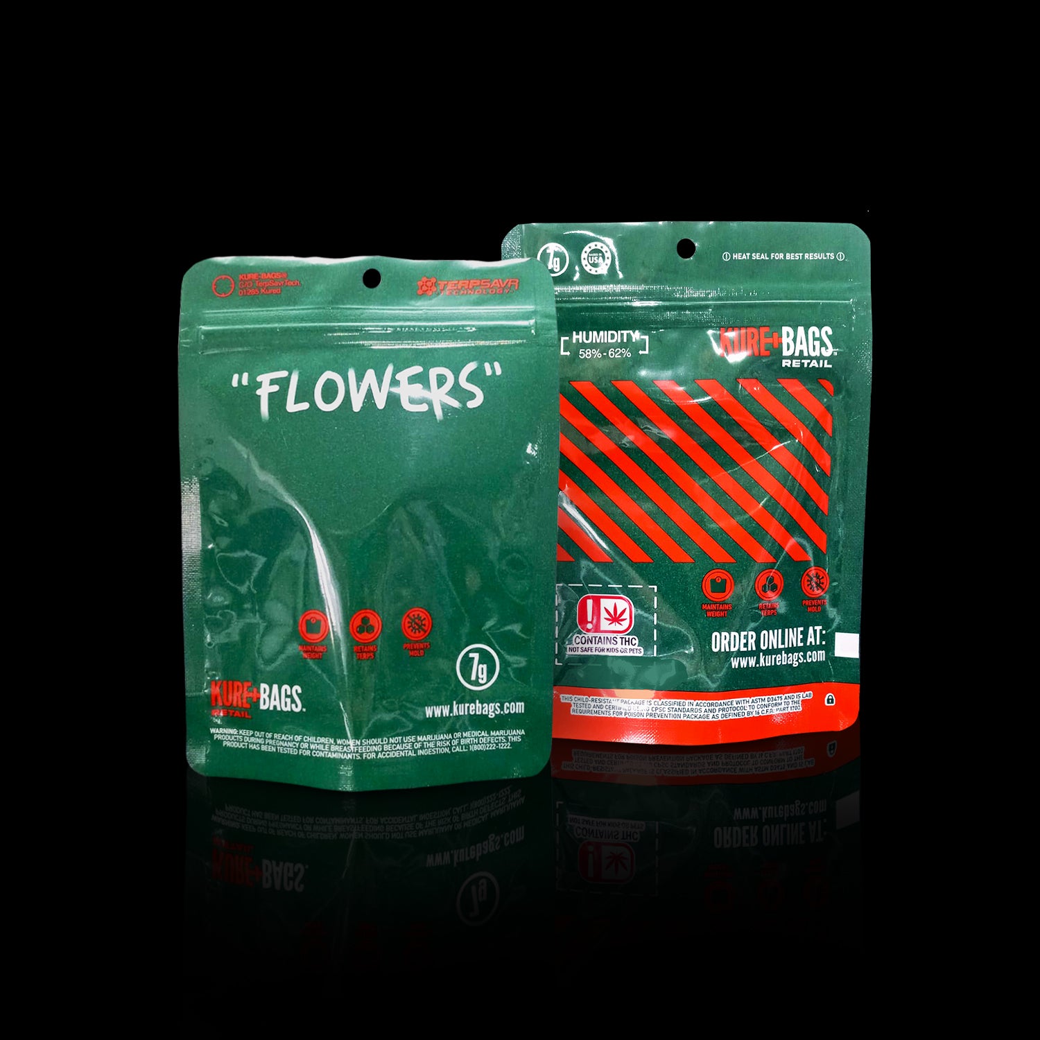 RETAIL DISPENSARY BAGS - (7g) - "FLOWERS" SERIES