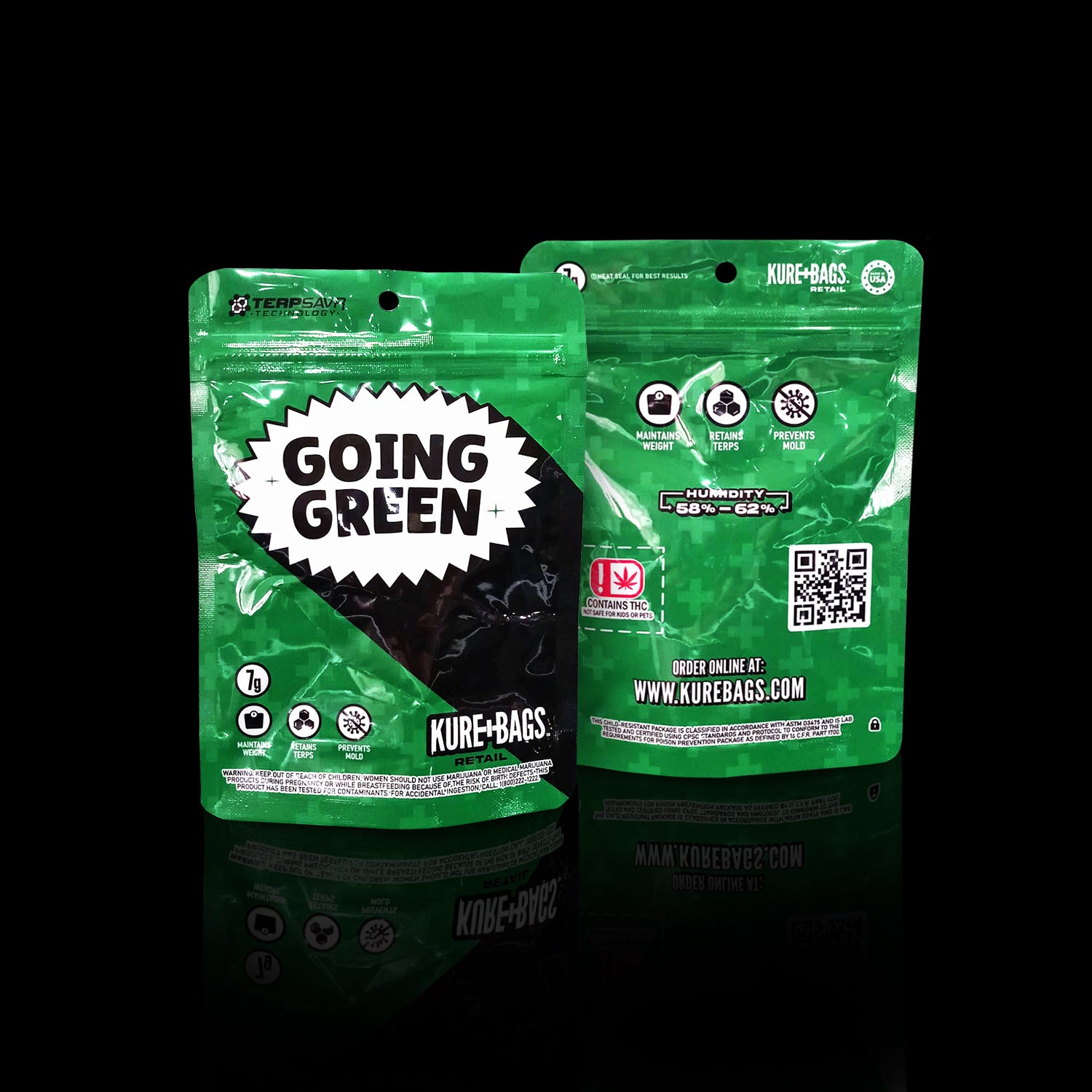 RETAIL DISPENSARY BAGS - (7g) - GOING GREEN SERIES