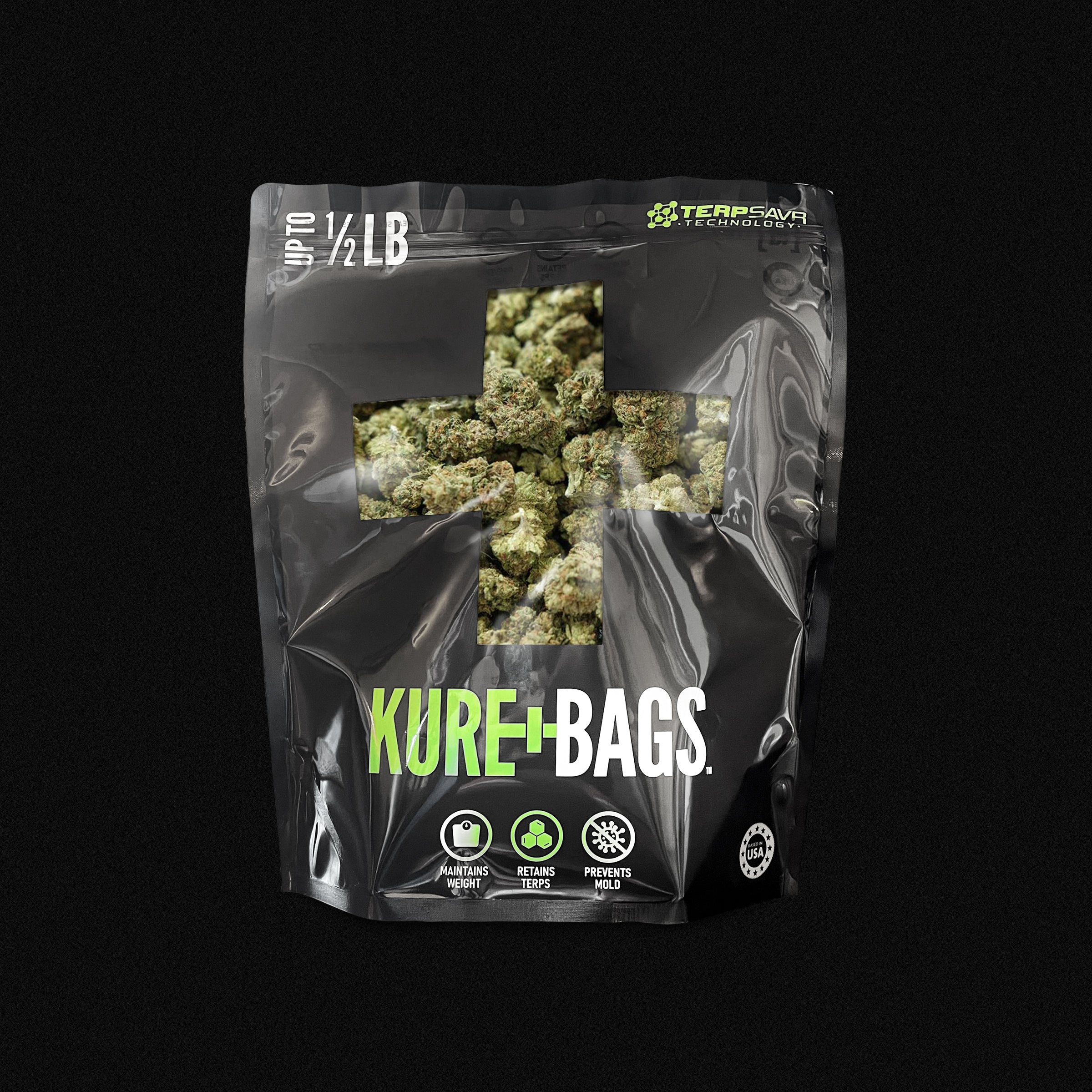 1/2 POUND KURE BAGS - BLACK/OPAQUE - FREE SHIPPING