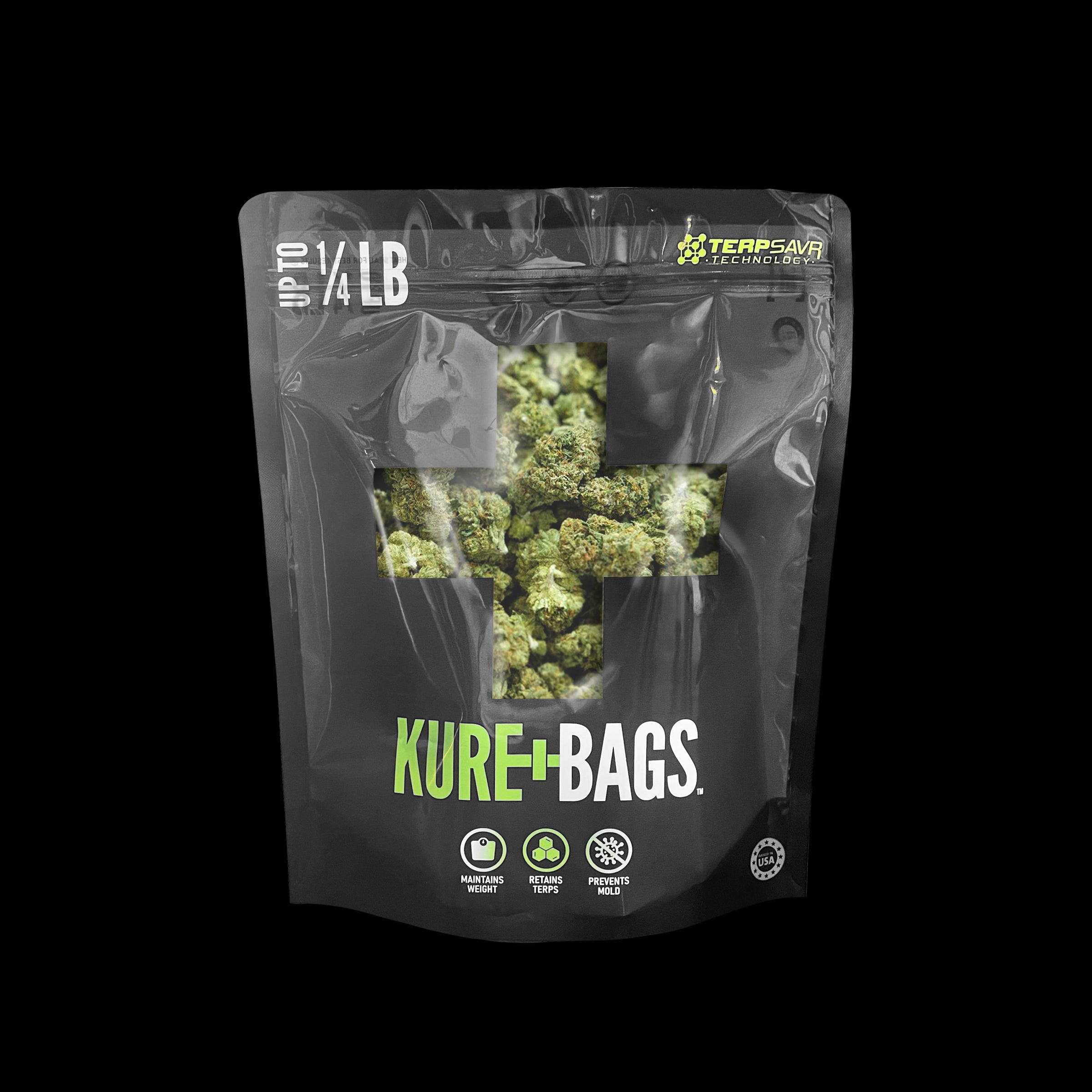 1/4 POUND KURE BAGS  - BLACK/OPAQUE - FREE SHIPPING