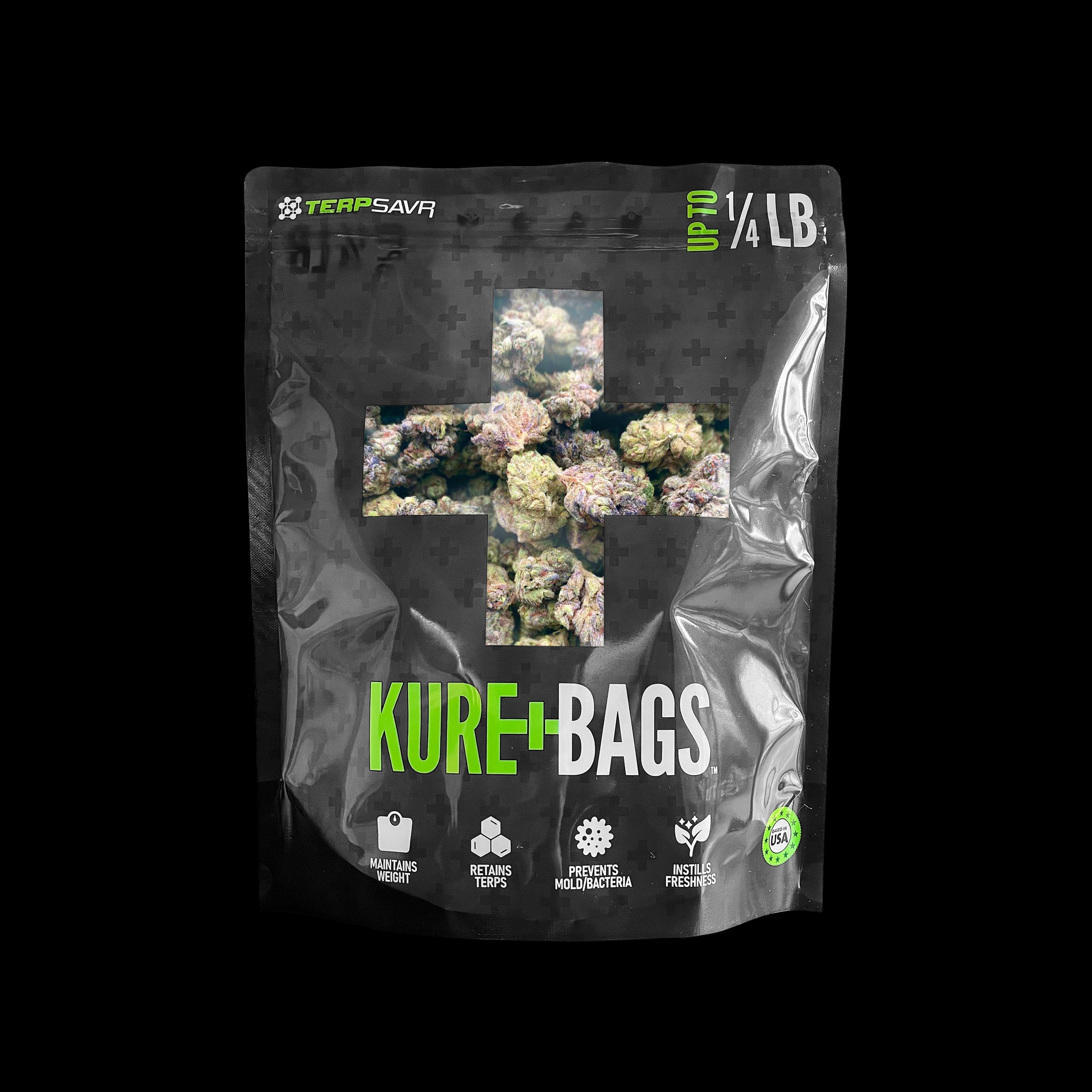 1/4 POUND KURE BAGS  - BLACK/OPAQUE - FREE SHIPPING