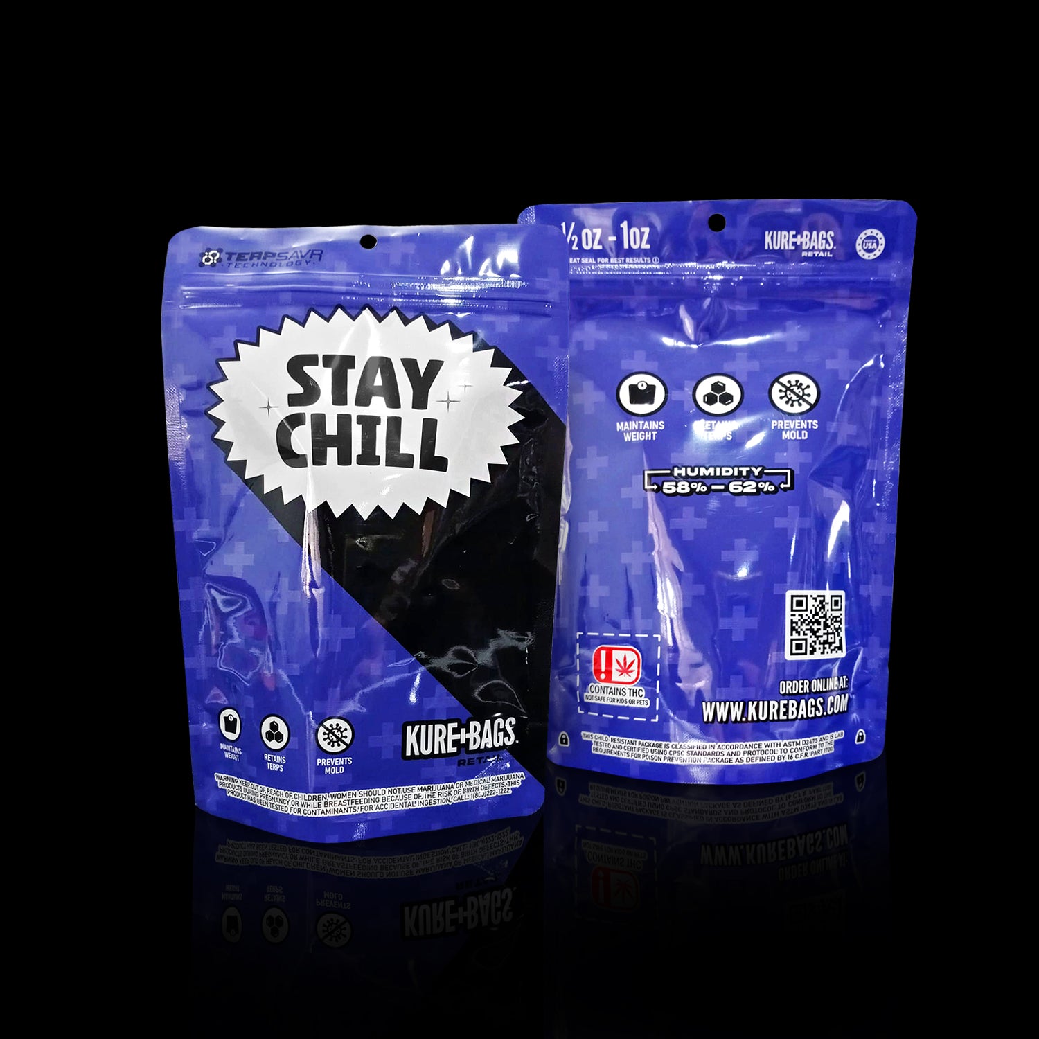 RETAIL DISPENSARY BAGS - (1/2oz-1oz) - STAY CHILL SERIES