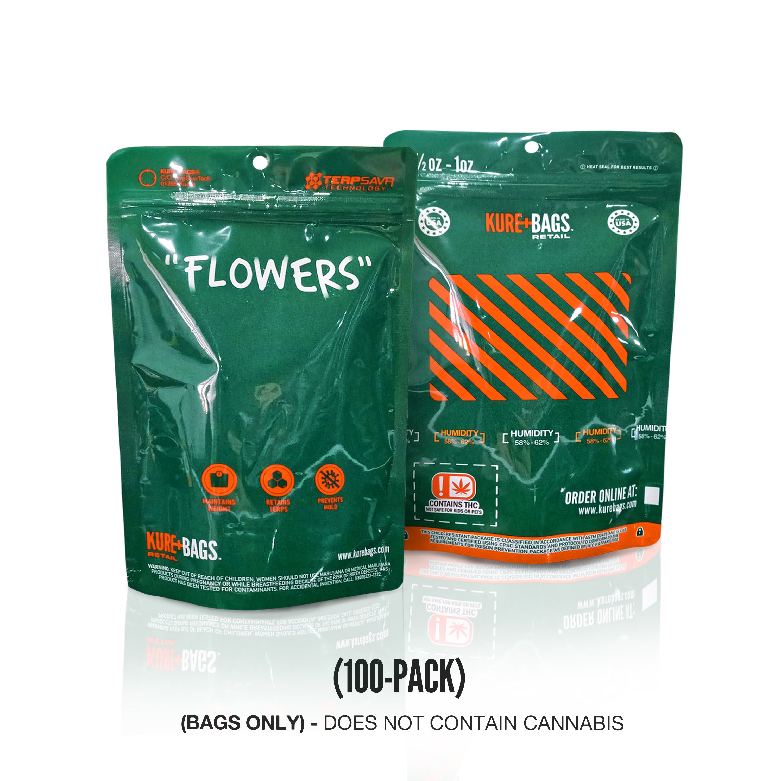 RETAIL BAGS - "FLOWERS" SERIES - (1/2oz-1oz) - (Case of 100)