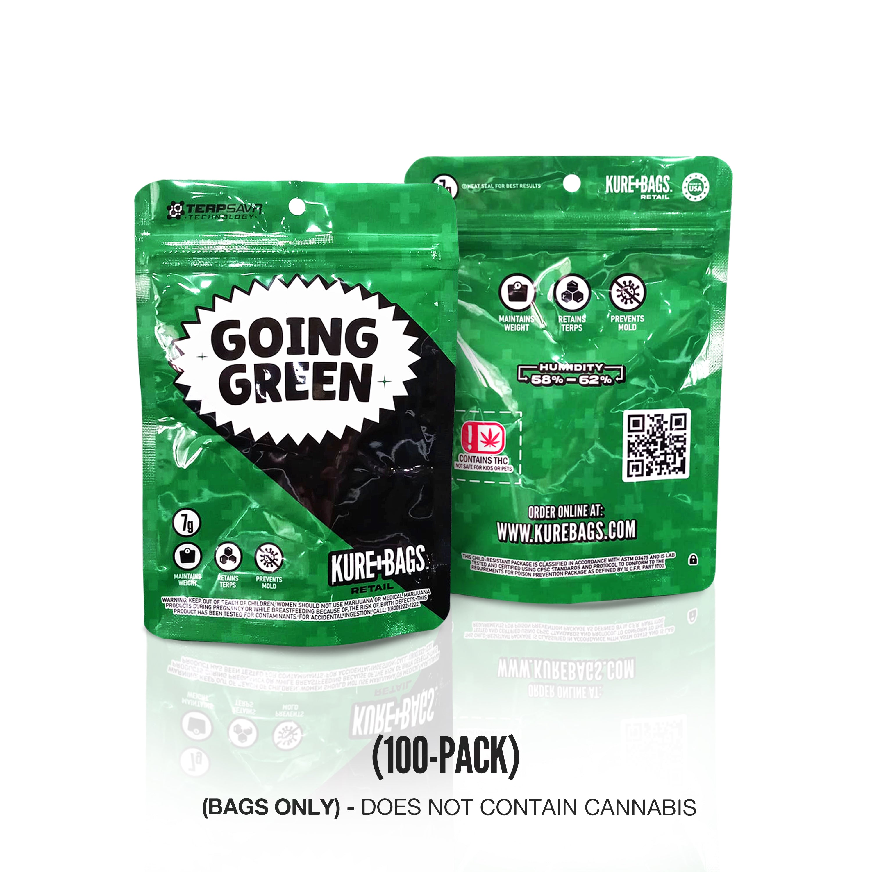 RETAIL BAGS - GOING GREEN SERIES - (7g) - (Case of 100)