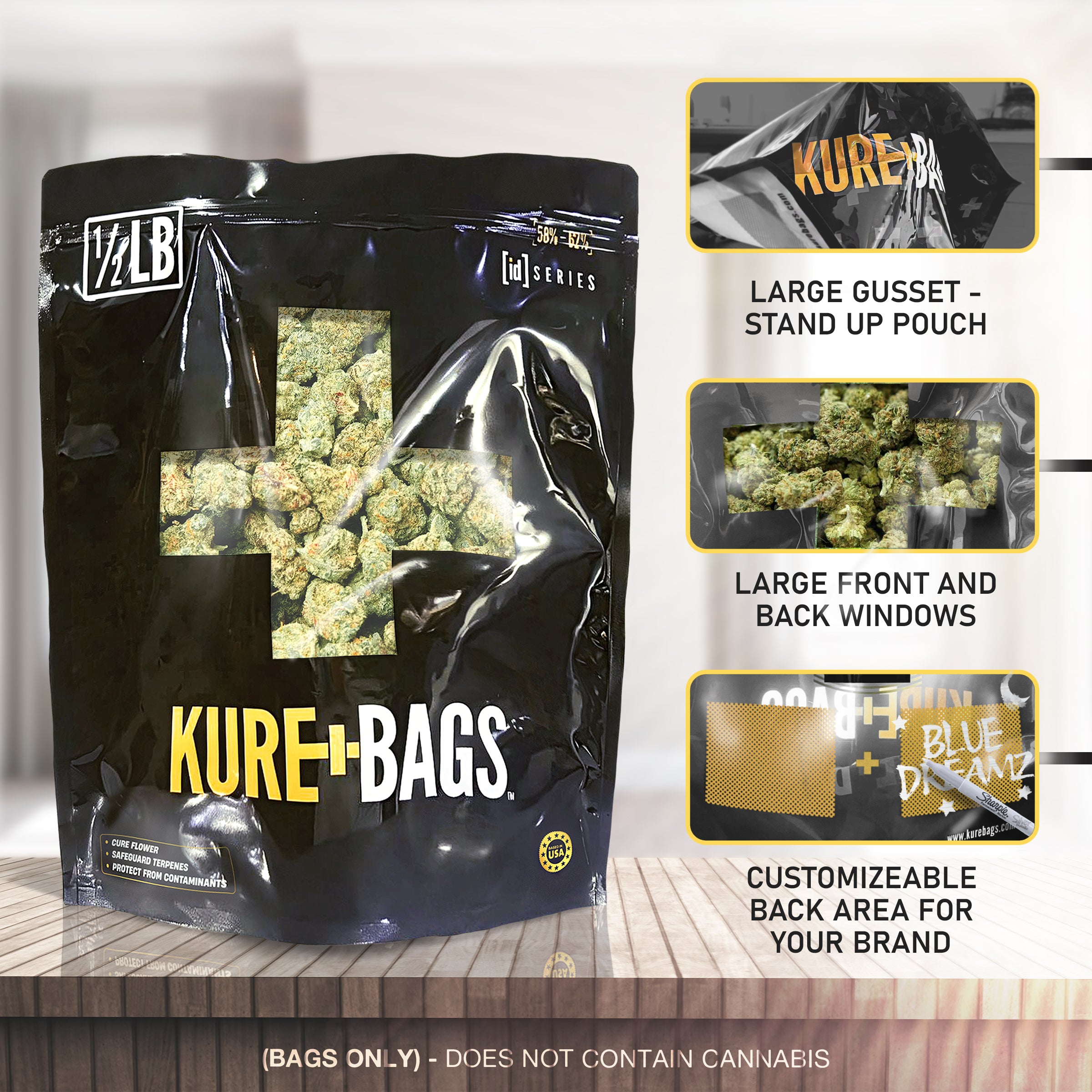 1/2 POUND SMELL PROOF BAGS | CASE OF 25 | FREE SHIPPING