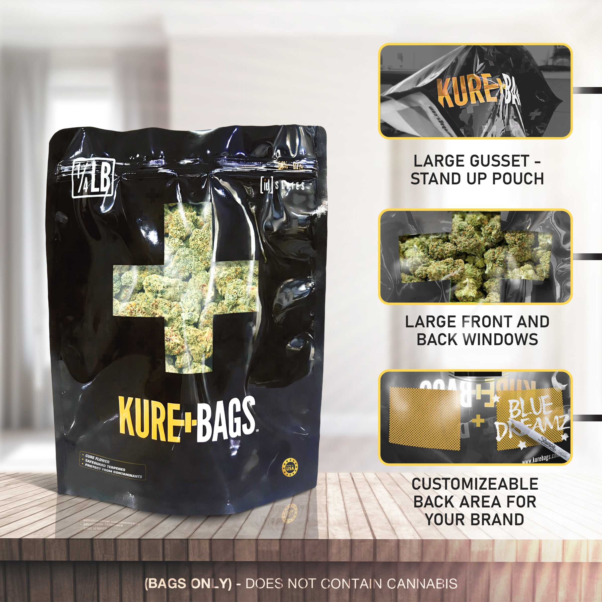 1/4 POUND SMELL PROOF BAGS | CASE OF 100 | FREE SHIPPING
