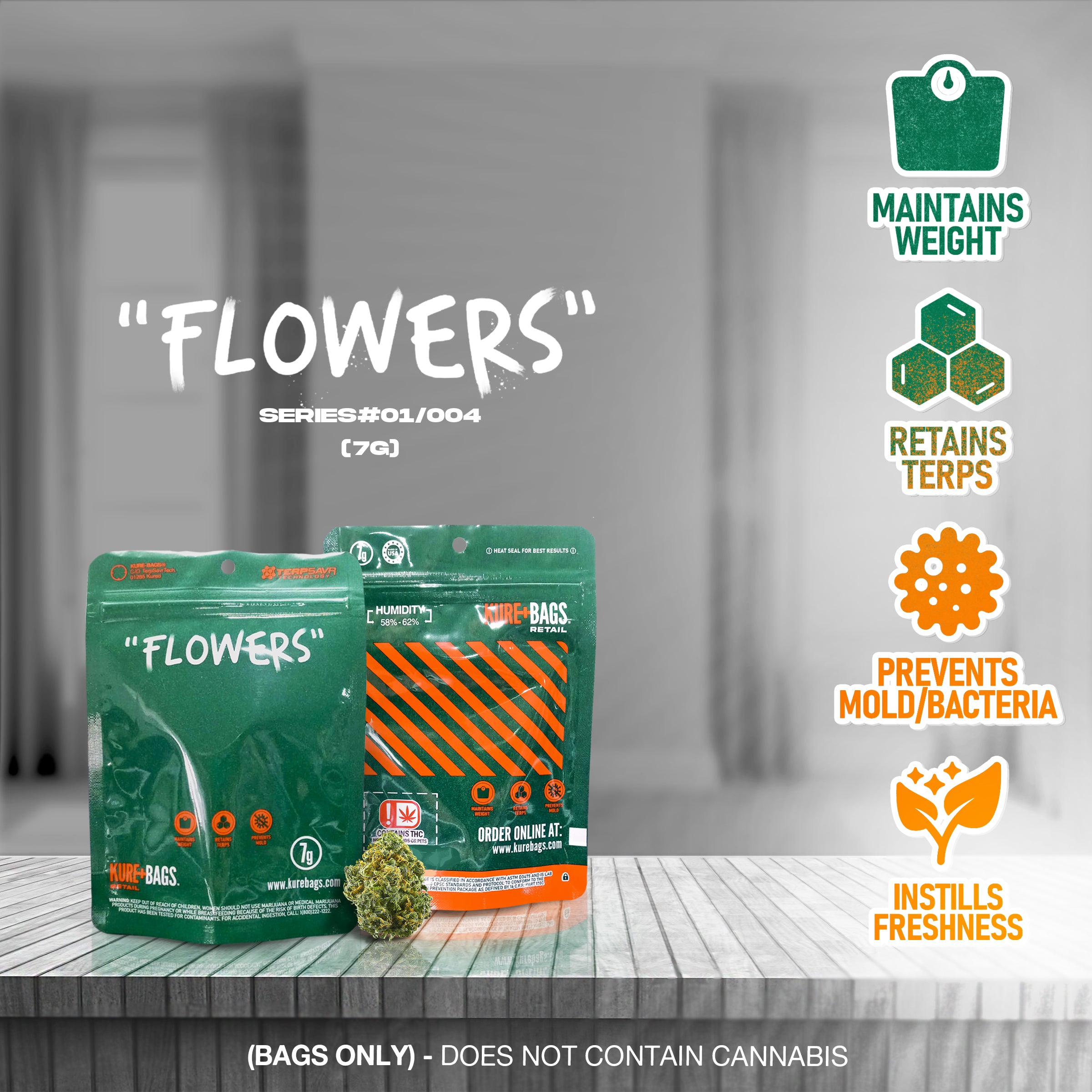 RETAIL BAGS - "FLOWERS" SERIES - (7g) - (Case of 200)