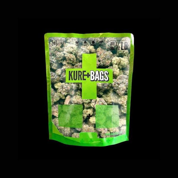 Kure Bags half pound black opaque smell proof cannabis storage bags with free shipping