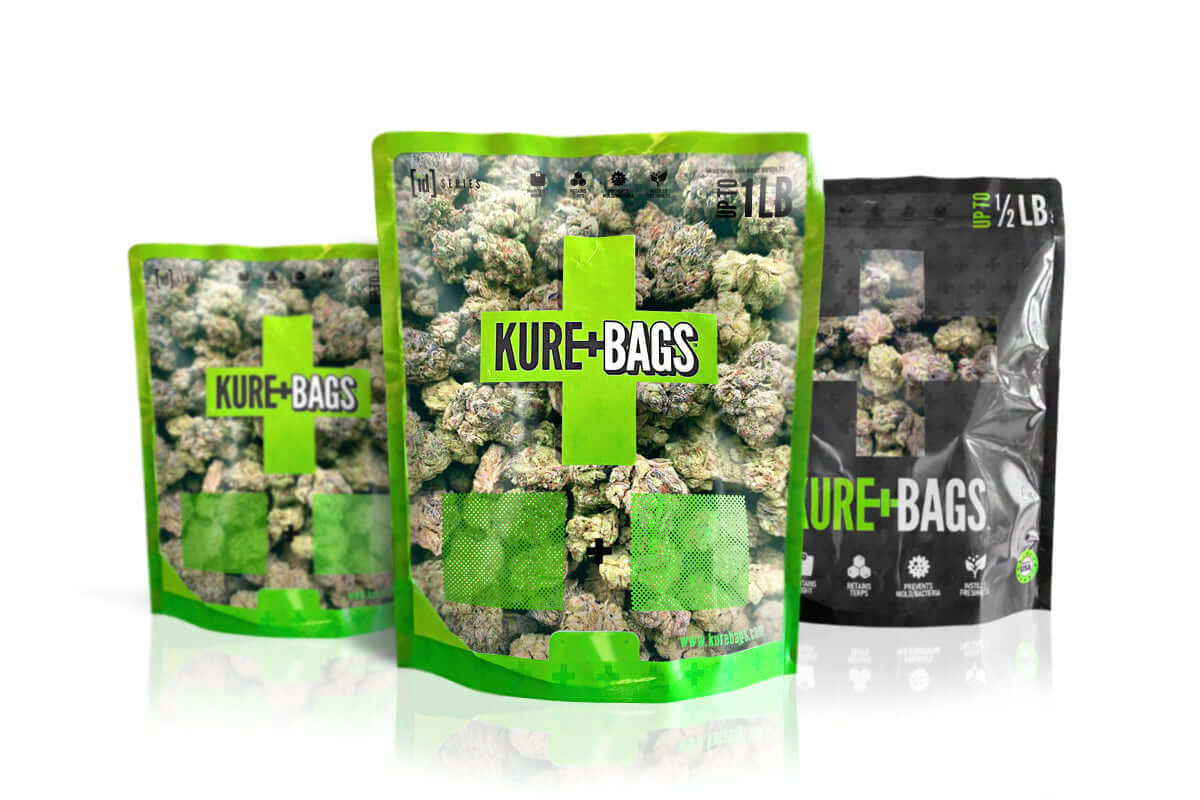 Kure Bags premium smell proof cannabis storage bags with terpene retention technology for dispensaries, growers, and retailers